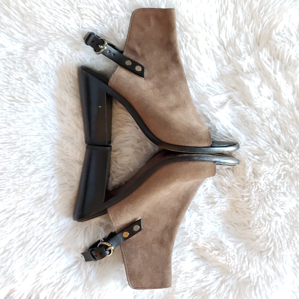 Rag & Bone Wyatt Sandal Taupe Suede Block Heel - Picture 6 of 16